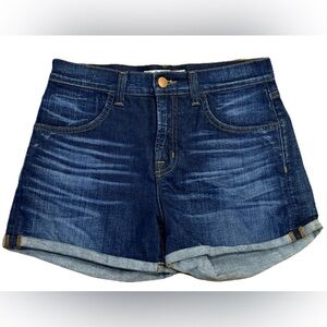 J Brand Gwen Denim Shorts Dark Wash Cuffed Mid Rise Size 27